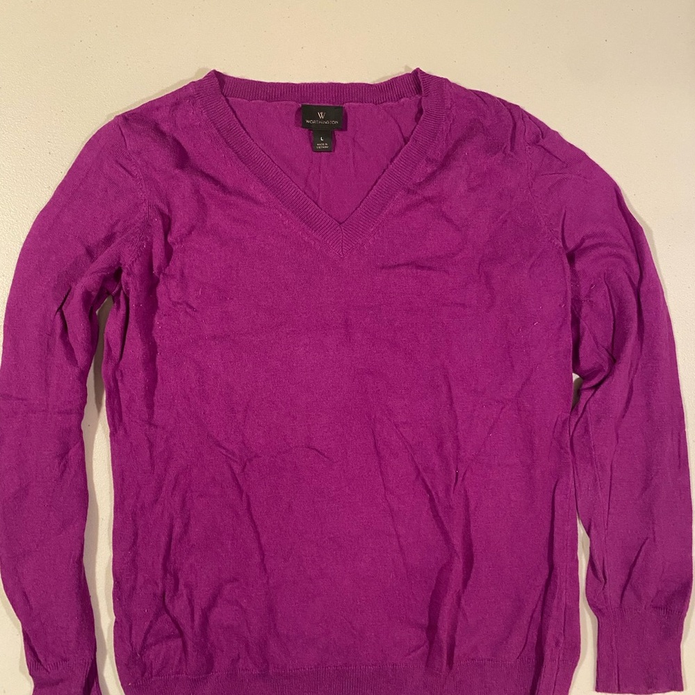 Worthington Rich Purple Knit Top